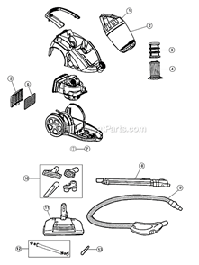 Part Location Diagram of RO-04023 Dirt Devil F-48 Filter